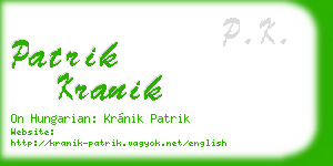 patrik kranik business card